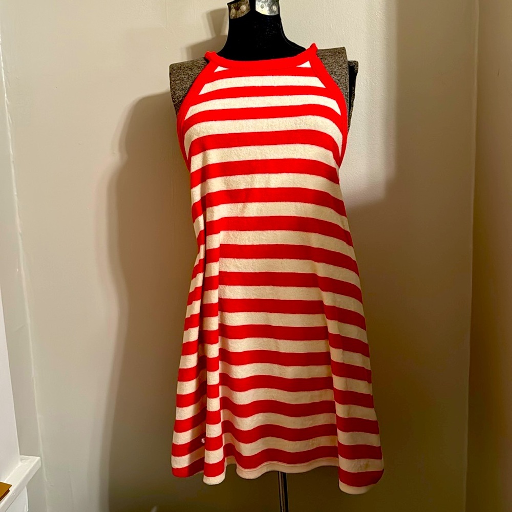 Gap Red & White Stripe Towel Terry Halter Dress